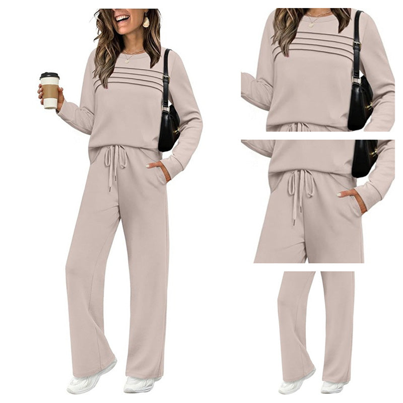 🎁2026 New Arrivals 50% OFF💥Women's Crew Neck Top & Drawstring Pants Set