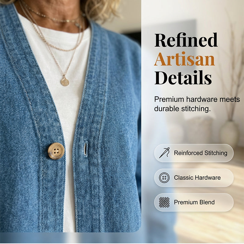 ⏳Time-Limited Special⏰Women's Classic Button Front Denim Jacket